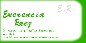 emerencia racz business card